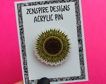Sunflower Acrylic Pin