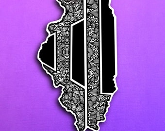 State Illinois Sticker (WATERPROOF)