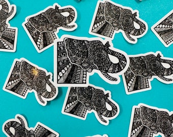 Mini Side Elephant Sticker (WATERPROOF)