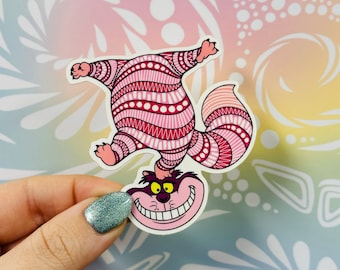 Misprinted Cheshire Cat Sticker (WATERPROOF)