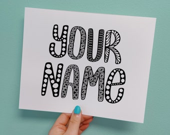 Your Name Print (20 colors, 3 sizes)