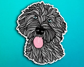 Black Golden doodle Dog Sticker (WATERPROOF)