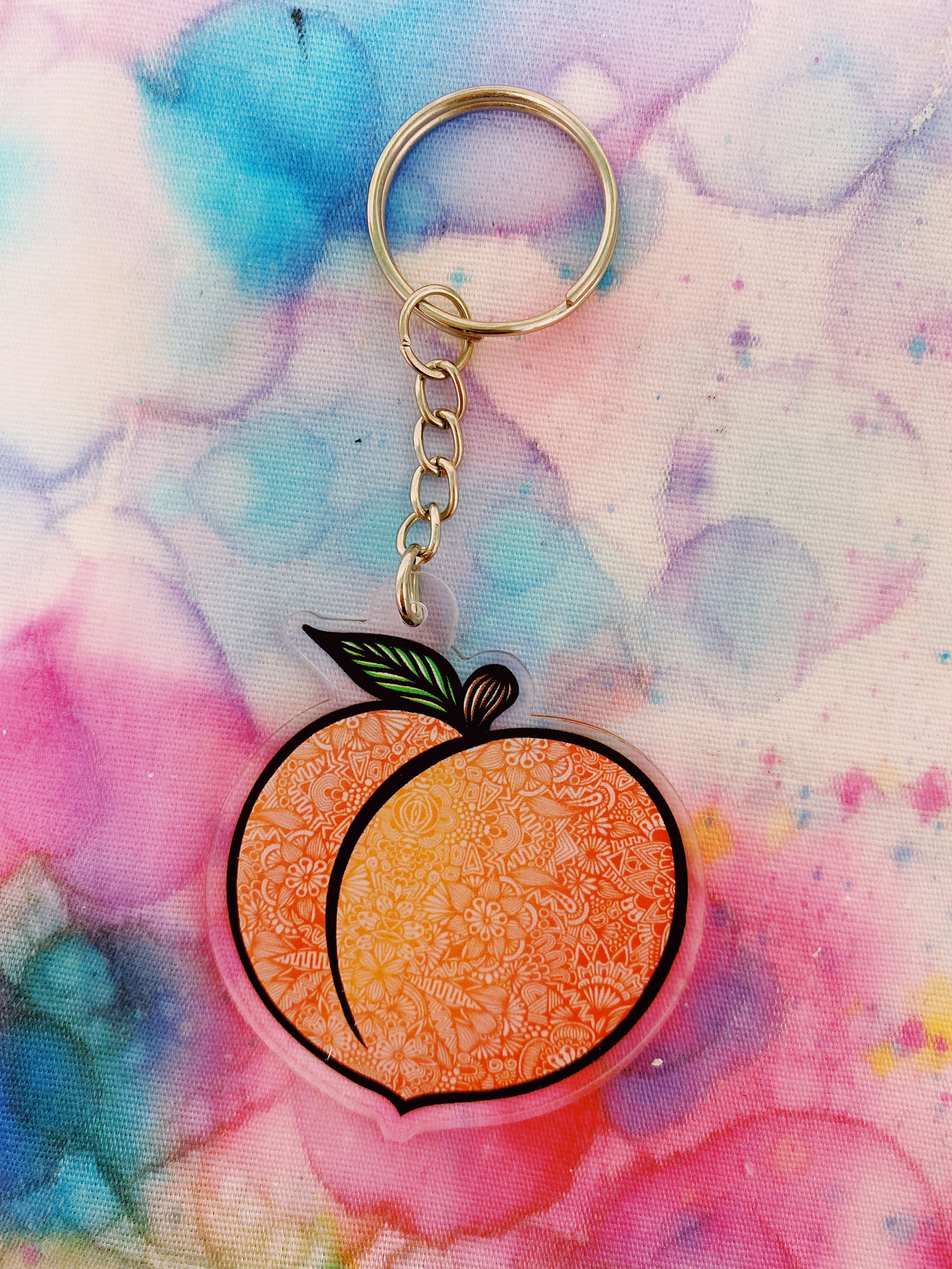 Peach Acrylic Keychain
