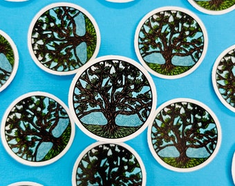 Mini Circle Tree Sticker (WATERPROOF)