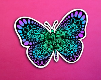 Blue Butterfly  Sticker (WATERPROOF)
