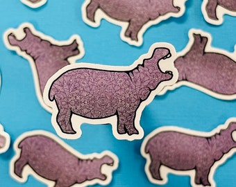 Mini Hippo Sticker (WATERPROOF)