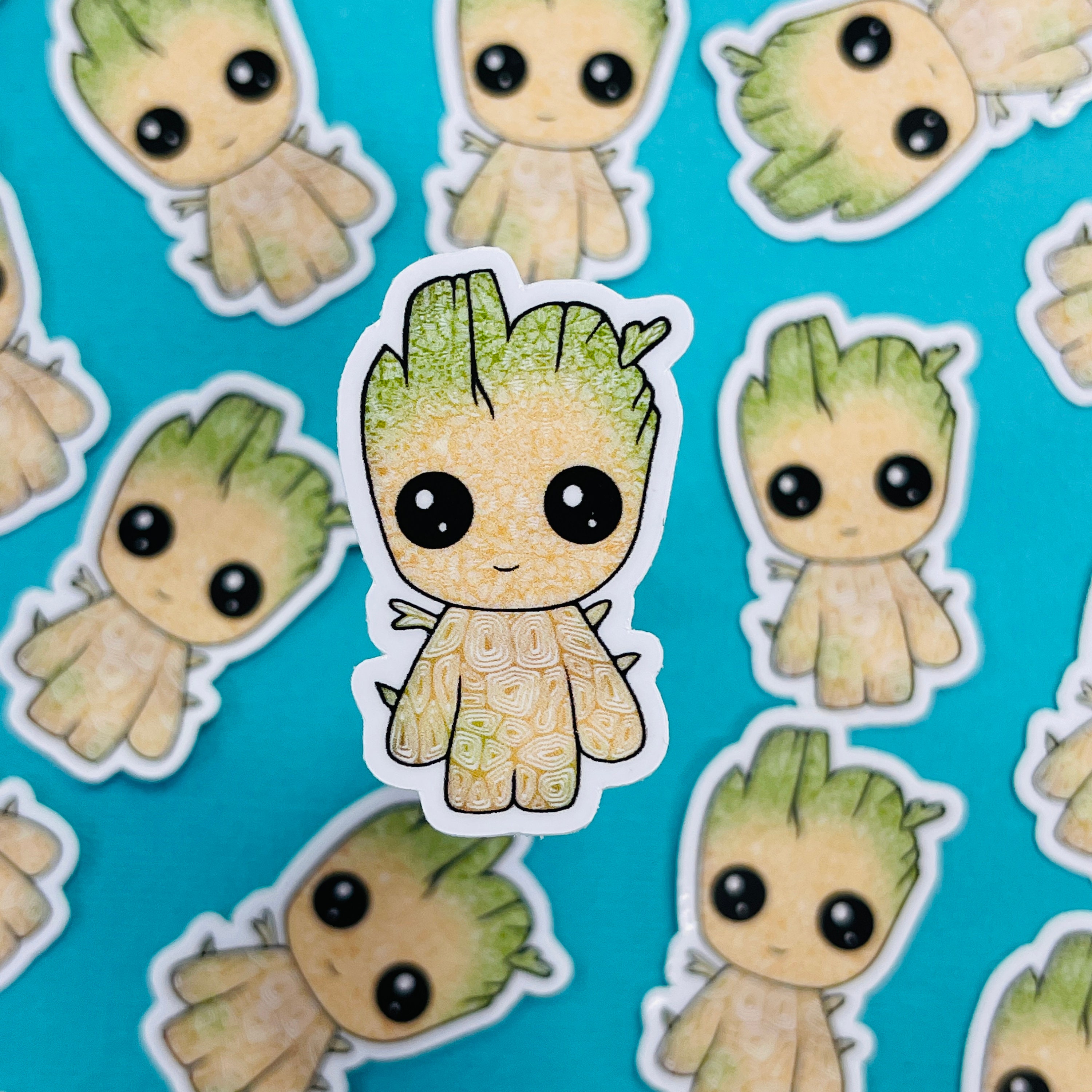 hier Buiten sla Mini Baby Groot Sticker WATERPROOF - Etsy