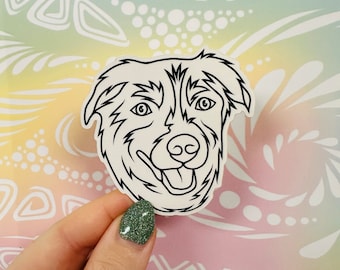 Misprinted Chloe the Dog Simple Line Sticker (WATERPROOF)