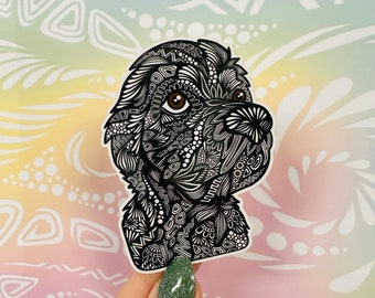 Misprinted Sadie the Dog Golden Doodle Sticker (WATERPROOF)