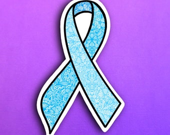 Blue Ribbon Sticker (WATERPROOF)