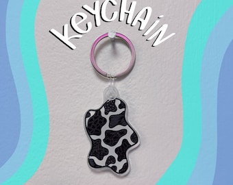 Cow Print Acrylic Keychain