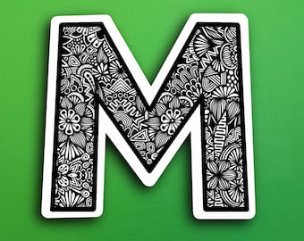 Small Block Letter M Sticker (WATERPROOF)