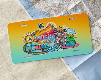 Adventure Awaits Front License Plate