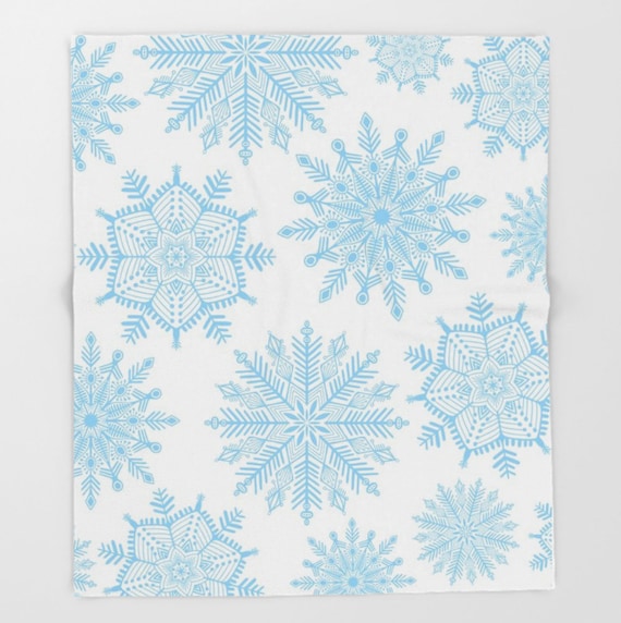 White Snowflake Throw Blanket