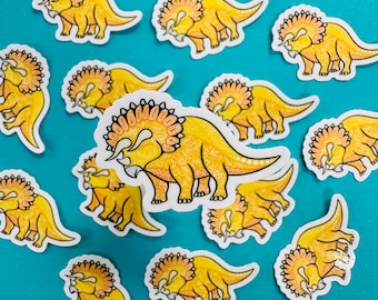 Mini Triceratops Dinosaur Sticker (WATERPROOF)