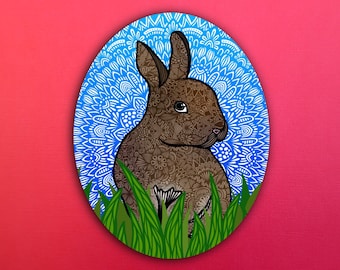 Brown Bunny Sticker (WATERPROOF)