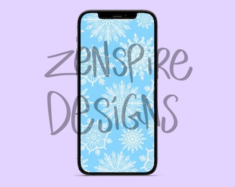 Blue Snowflake Phone Wallpaper