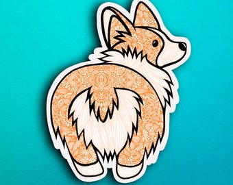 Corgi Bum Dog Sticker (WATERPROOF)