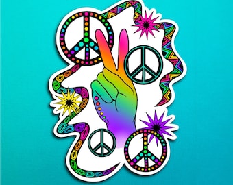 Groovy Peace Sticker (WATERPROOF)