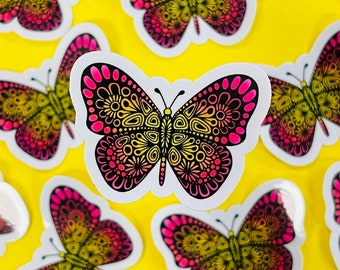 Mini pink butterfly Sticker (WATERPROOF)