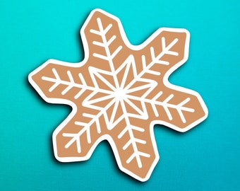 Gingerbread Snowflake Cookie Sticker (WATERPROOF)