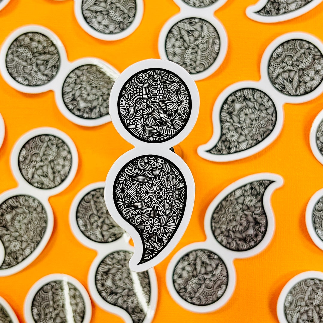 Mini Semicolon Sticker WATERPROOF - Etsy Canada
