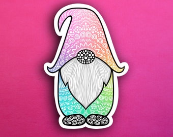 Rainbow Gnome Sticker (WATERPROOF)