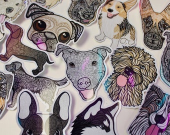 Dog Themed Mystery Pack (5 waterproof stickers)