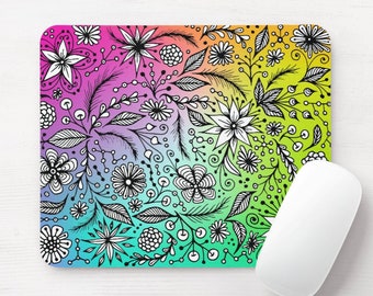 Rainbow Doodle Mouse Pad