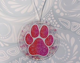 Pink Paw acrylic ornament!