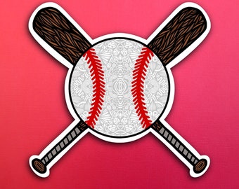 Baseball with Bats Sticker (WATERPROOF)