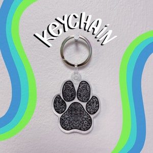 New Paw Print Acrylic Keychain