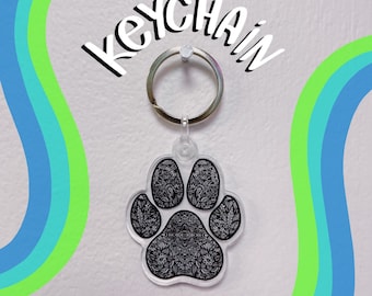 New Paw Print Acrylic Keychain