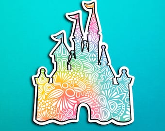 Magical Rainbow Castle Sticker (WATERPROOF)