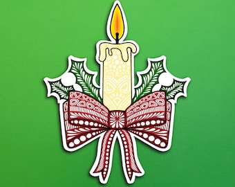 Holiday Candle Sticker (WATERPROOF)