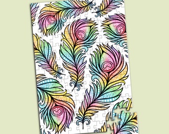 Rainbow Peacock Feather Puzzle