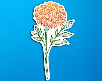 Marigold October Birth Flower Sticker (WATERPROOF)