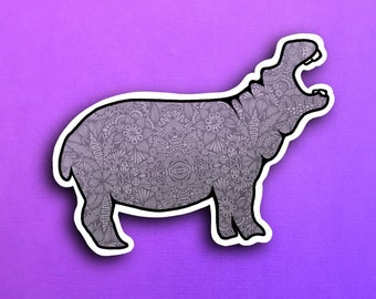 Hippo Sticker (WATERPROOF)