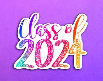 Rainbow Class of 2024 Sticker (WATERPROOF)