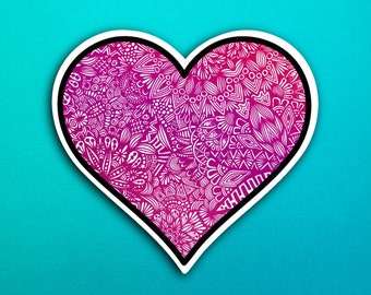 Pink Heart Sticker (WATERPROOF)