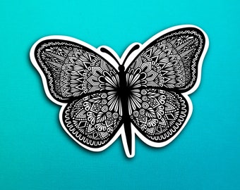 Butterfly B&W Sticker (WATERPROOF)