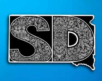 State South Dakota Sticker (WATERPROOF)