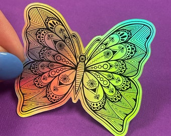 Holographic Butterfly Sticker (WATERPROOF)