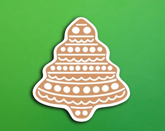 Gingerbread Tree Cookie Sticker (WATERPROOF)