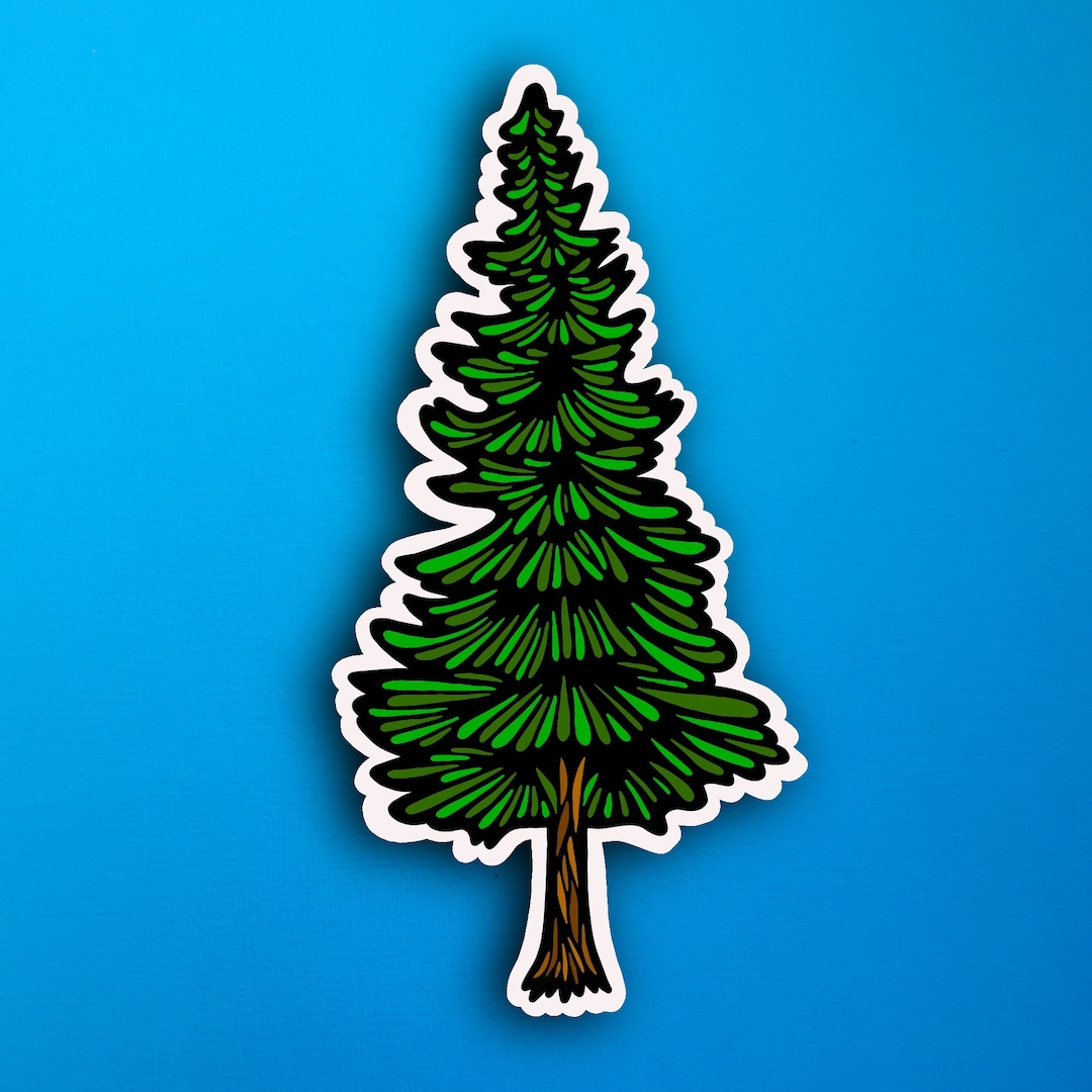 Pine Tree Sticker WATERPROOF Etsy
