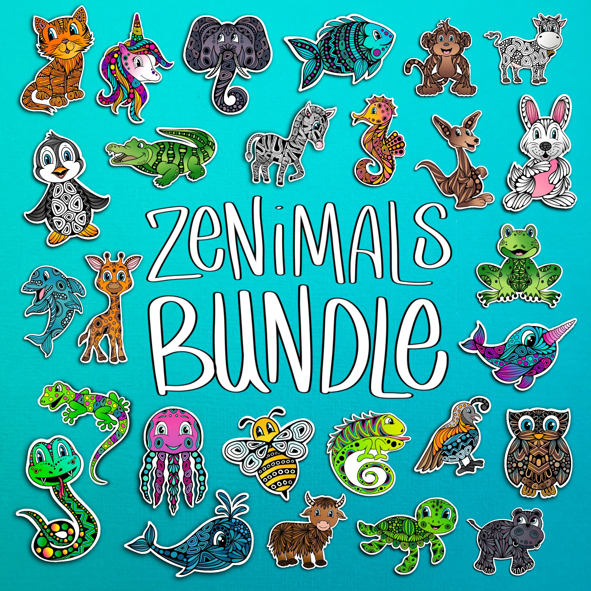 Zenimal Sticker Bundle All 27 Stickers! (WATERPROOF)