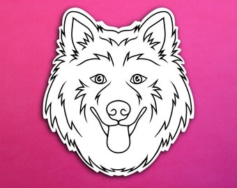Kona the Dog Simple Line Sticker (WATERPROOF)