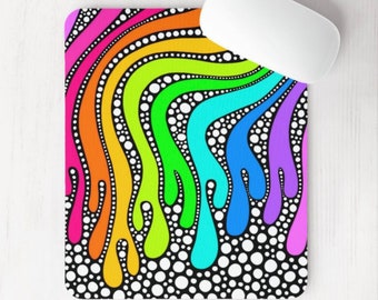 Rainbow Drippy Mouse Pad