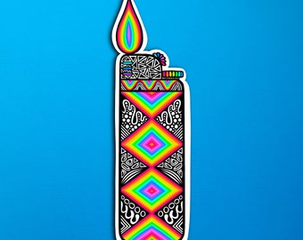 Trippy Lighter Sticker (WATERPROOF)