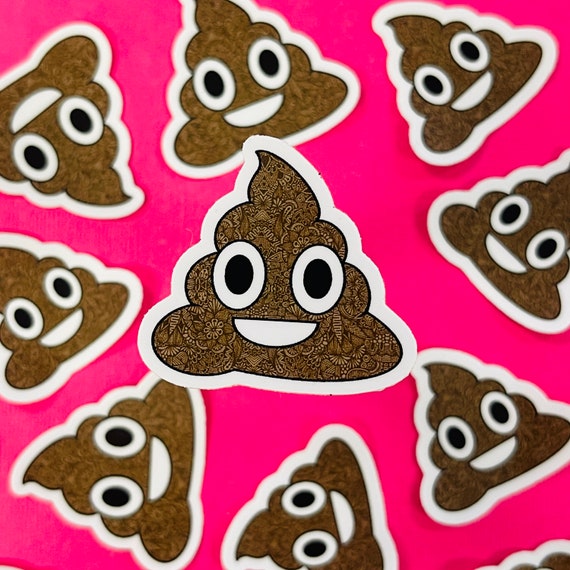Mini Poop Emoji Sticker WATERPROOF Etsy